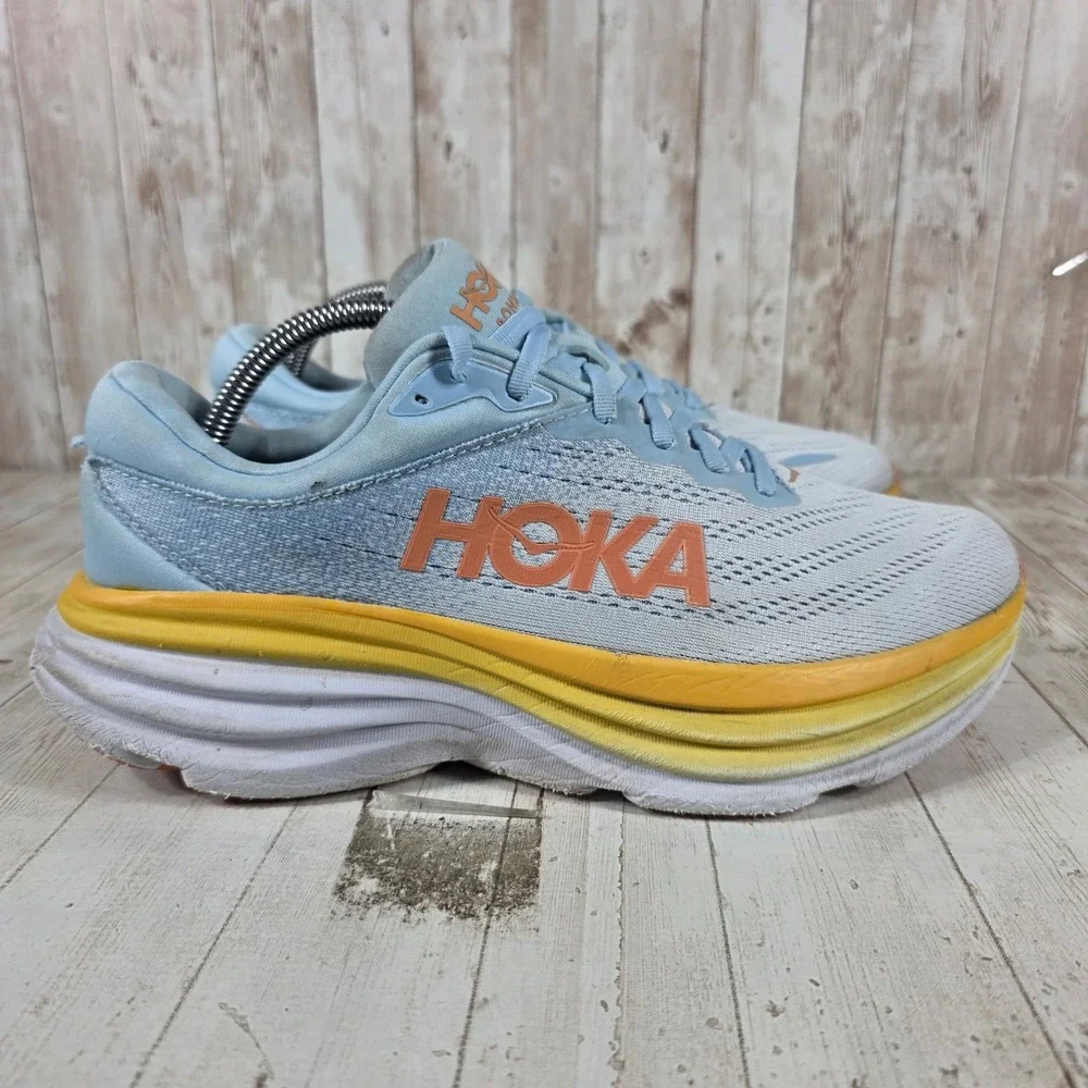 Hoka Bondi 8 Wide Womens 10.5D Running Shoes Sky Blue‎ Sunlit Ocean 1127954 SSCA